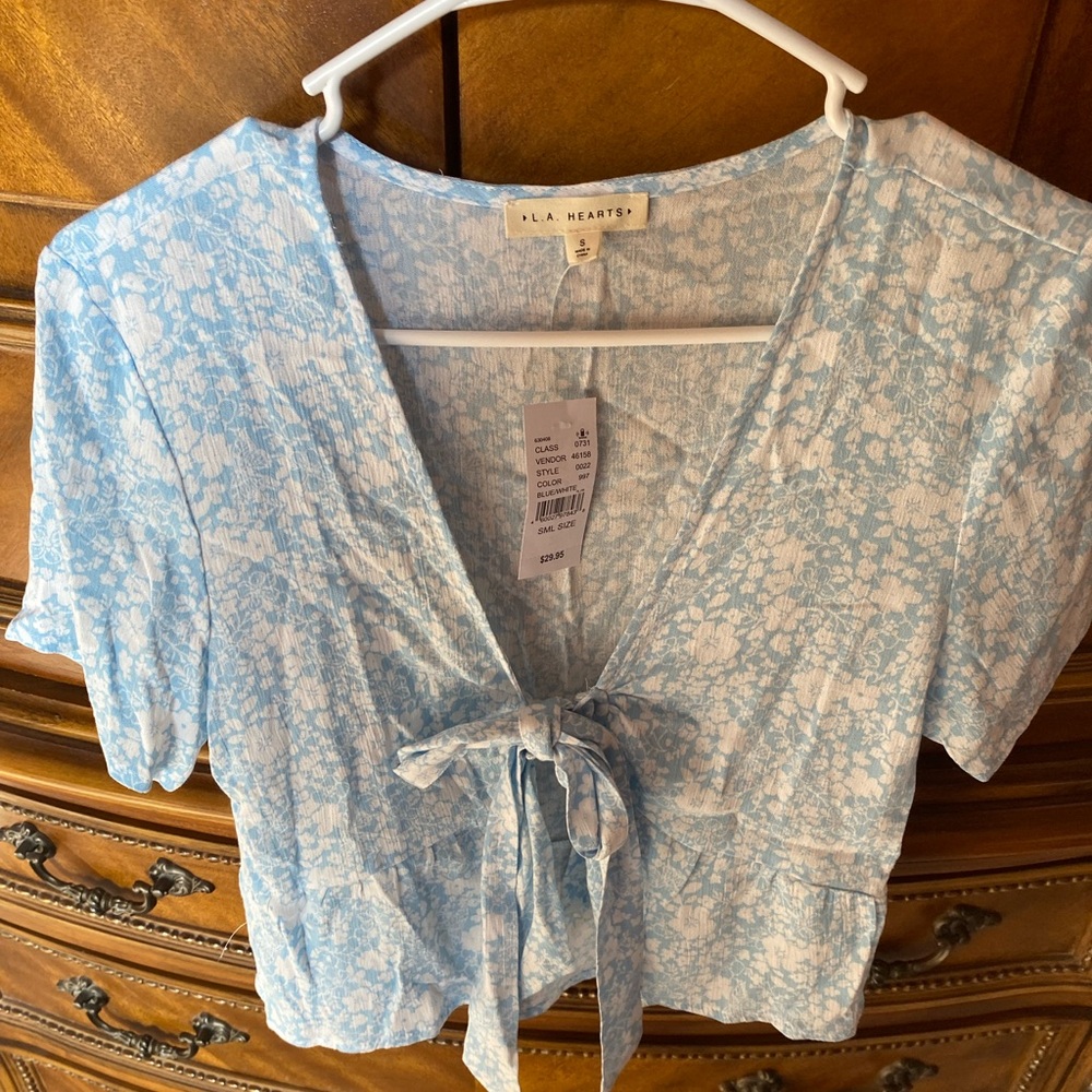 Pac Sun Size small blue and white top with tags